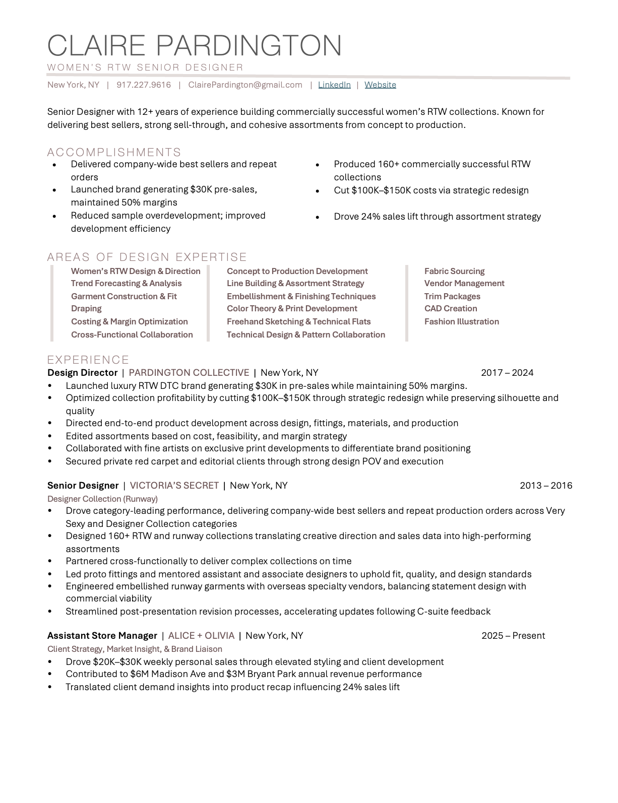 Resume Page 1